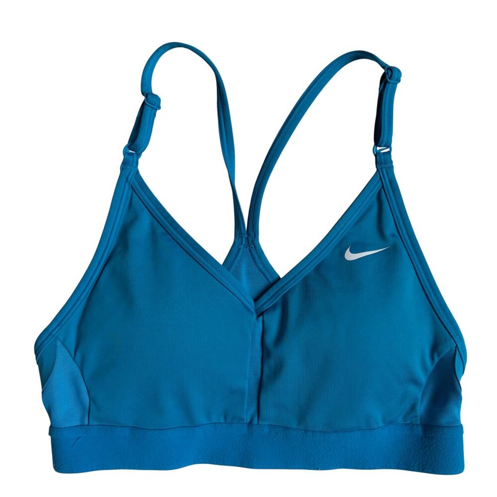 Nike Indy Light-Support Padded V-Neck Sports Bra (Teal Blue) - Size XS
